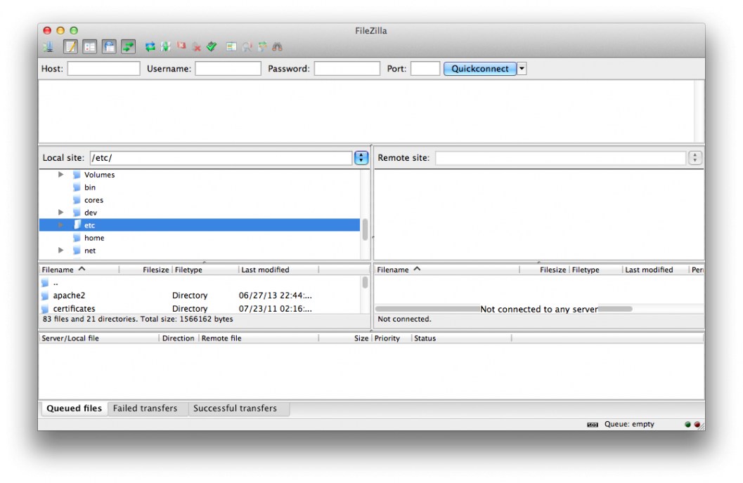 Системное администрирование: FileZilla: FTP, SFTP клиент с двухпанельным интерфейсом